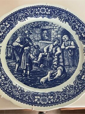 Boch Vintage-Style Ceramic Wall Plate with detachable spring for wall mounting
